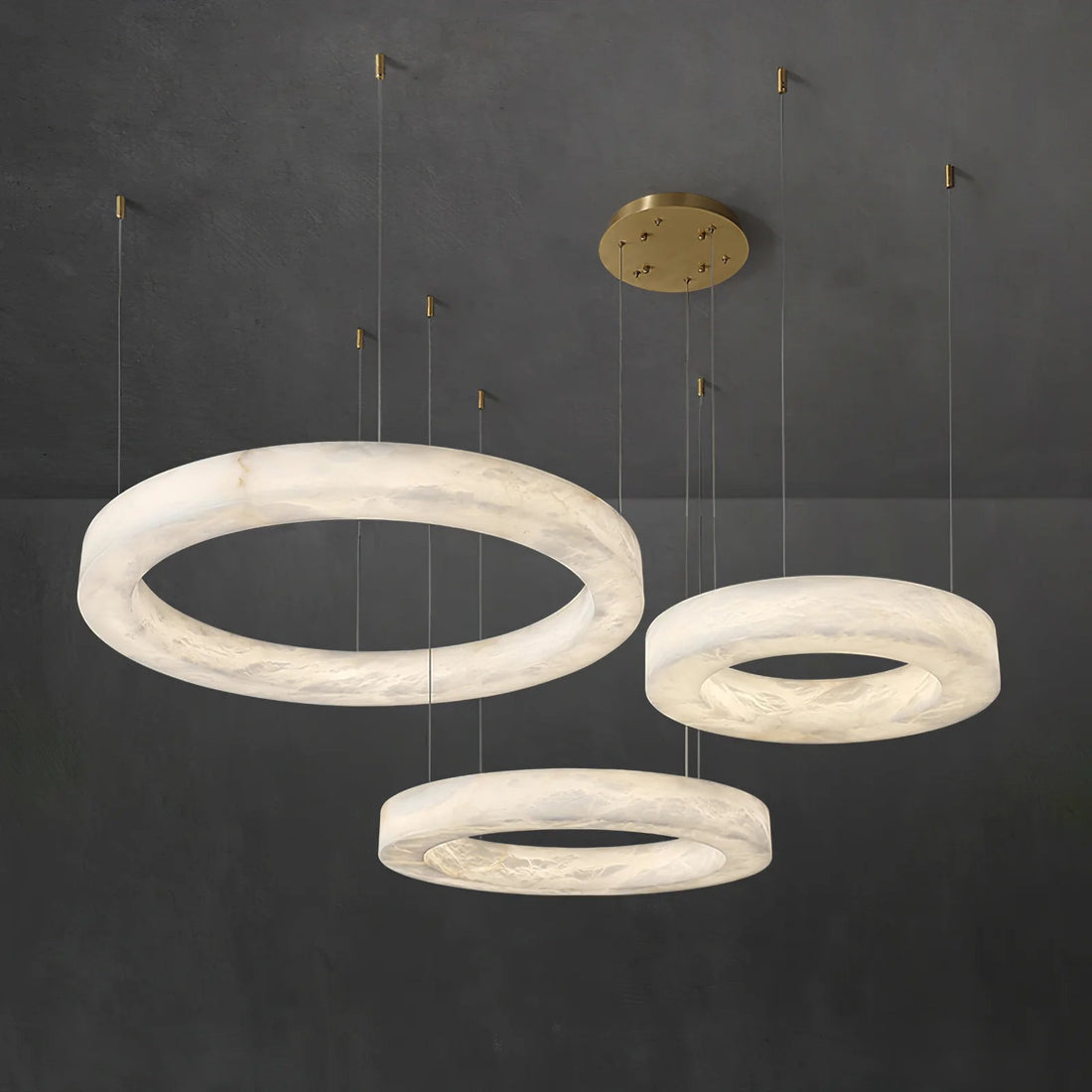 Alabaster Pendant Light Rings - Elsa Home And Beauty