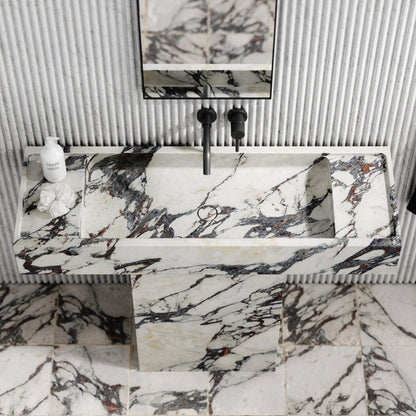 Calacatta Viola Stone Pedestal Sink - Elsa Home And Beauty