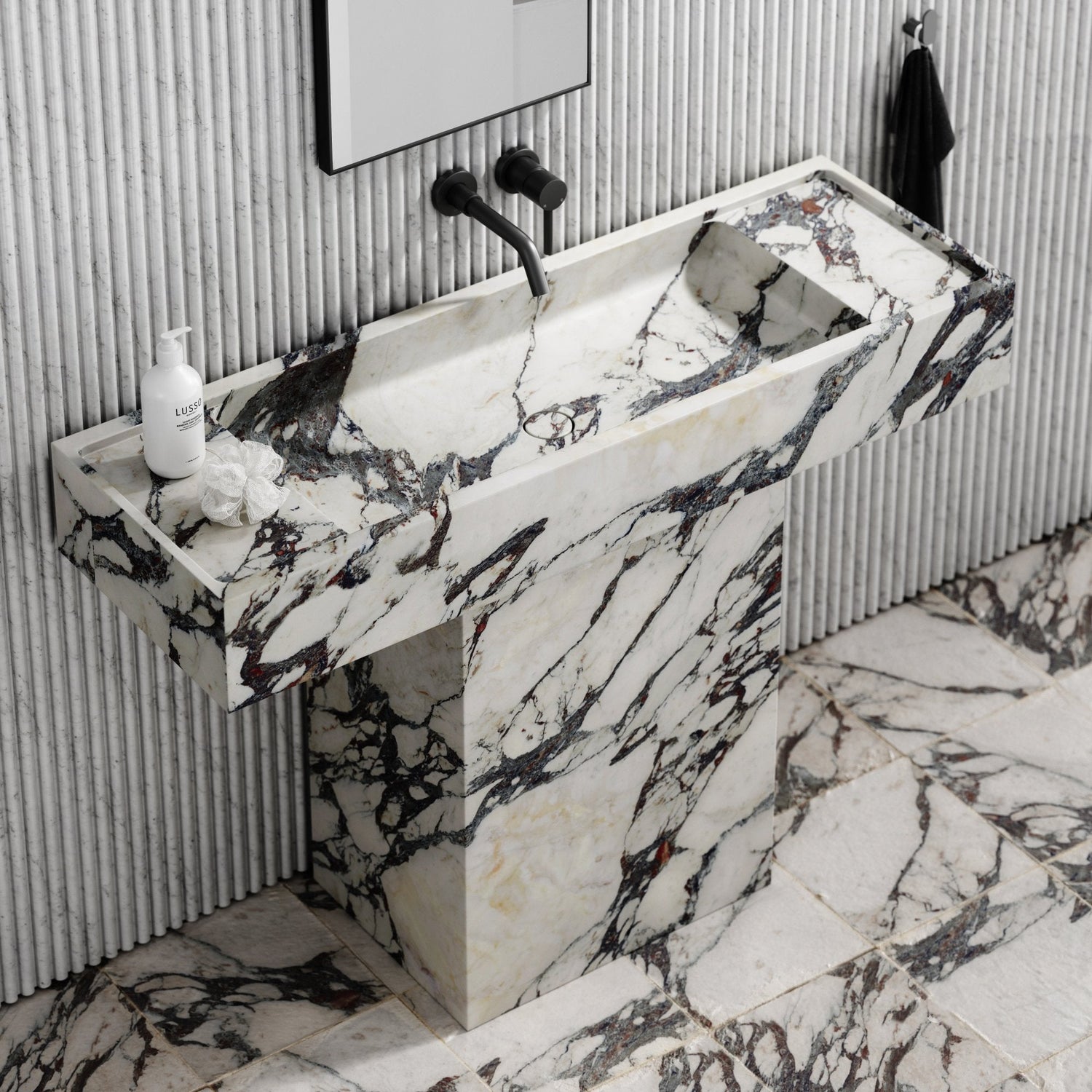 Calacatta Viola Stone Pedestal Sink - Elsa Home And Beauty