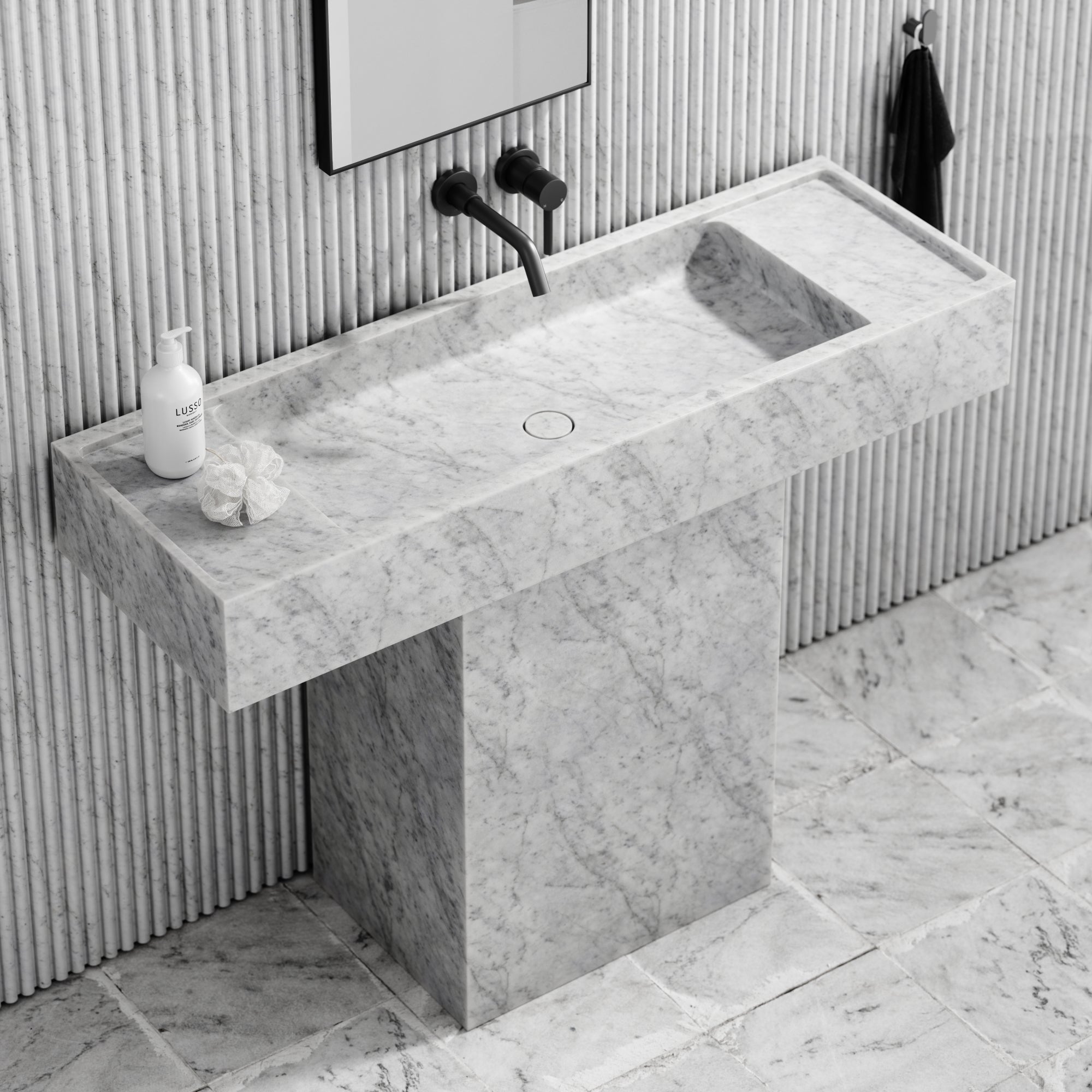 Carrara Pedestal Vanity - Elsa Home And Beauty