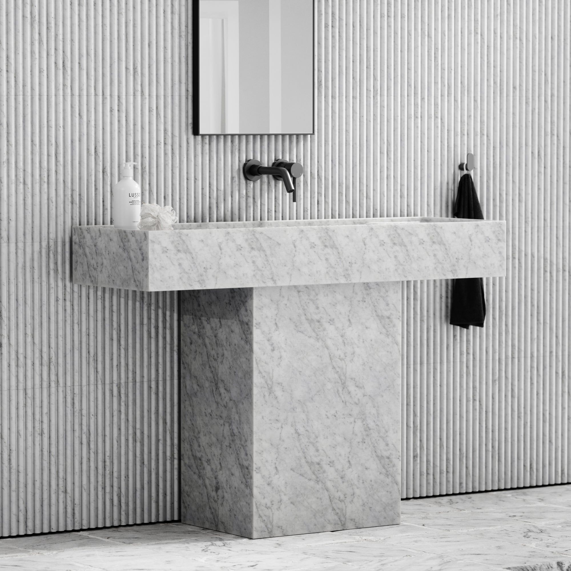 Carrara Pedestal Vanity - Elsa Home And Beauty