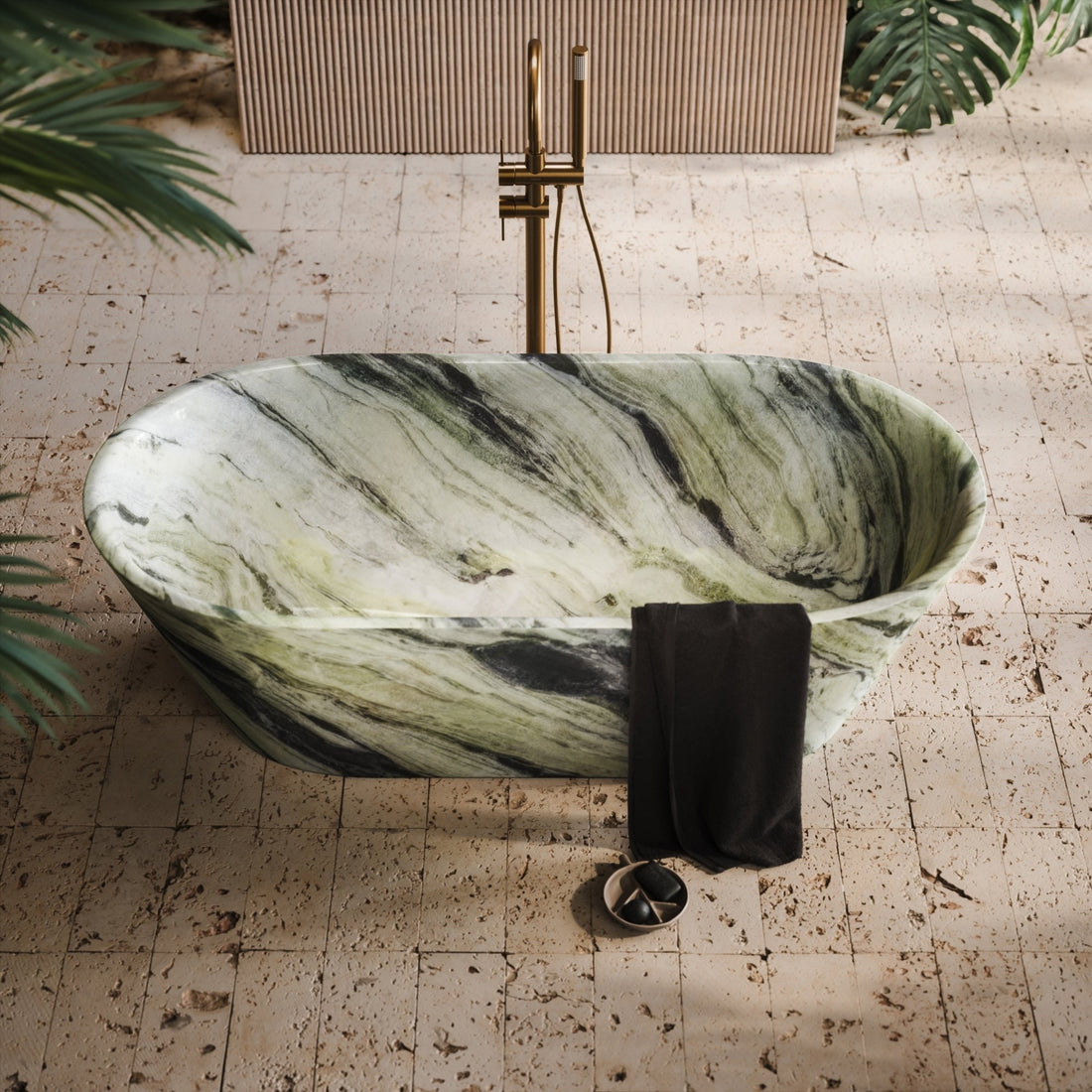 Jade Green Marble Bathtub - Elsa Home And Beauty