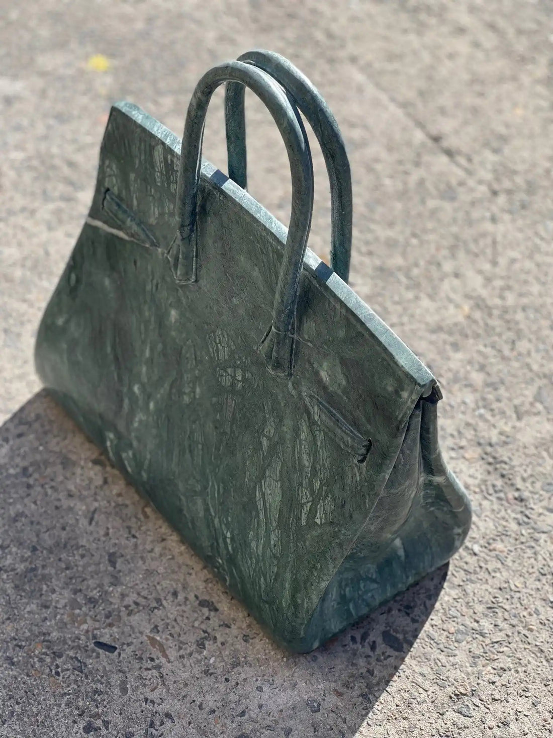Marble carved handbag sculpture - Elsa Home And Beauty