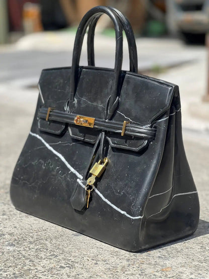 Marble carved handbag sculpture - Elsa Home And Beauty