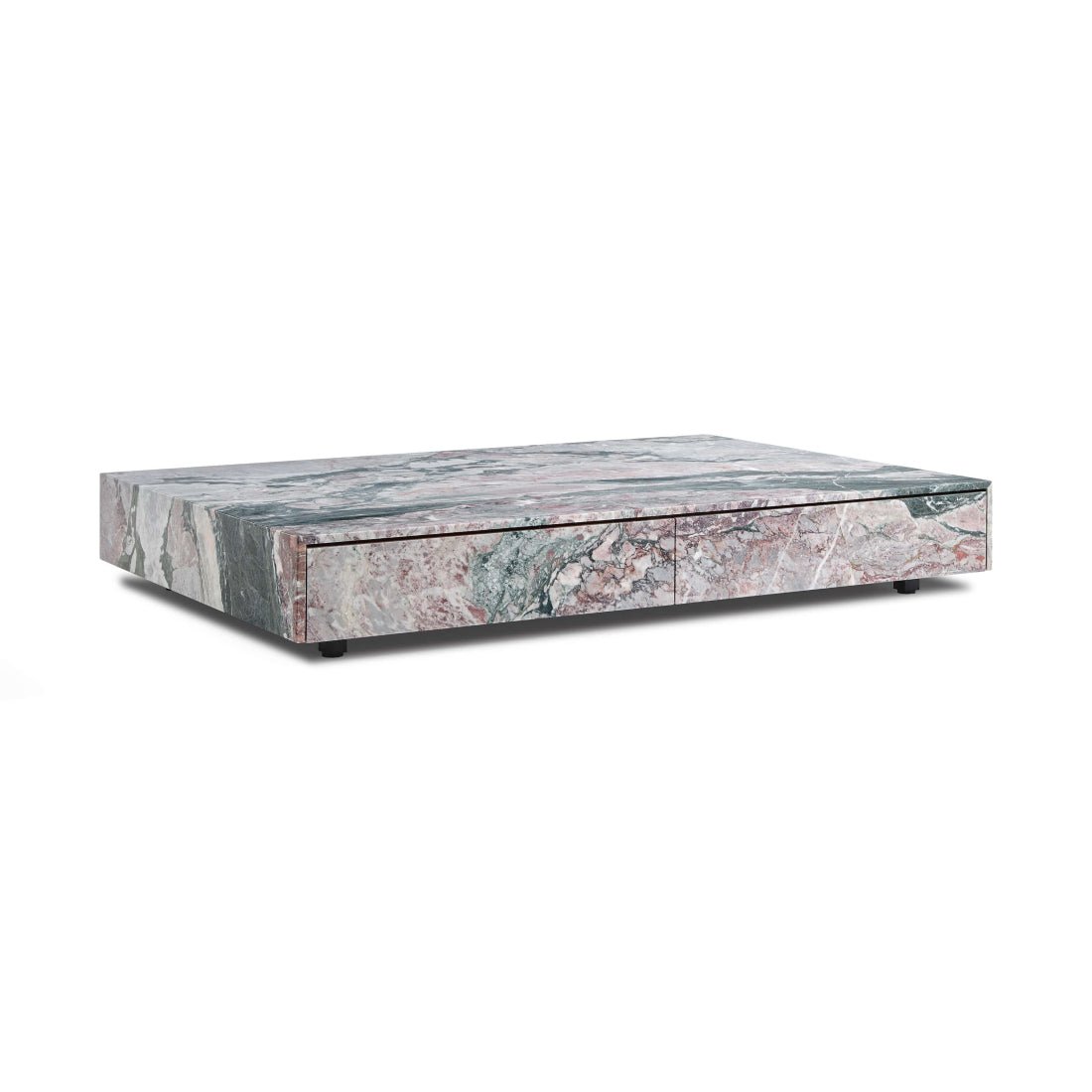Modern Rectangle Marble Coffee Table With Storage - Elsa Home And Beauty