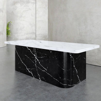 Nero Flute Marble Desk - Elsa Home And Beauty