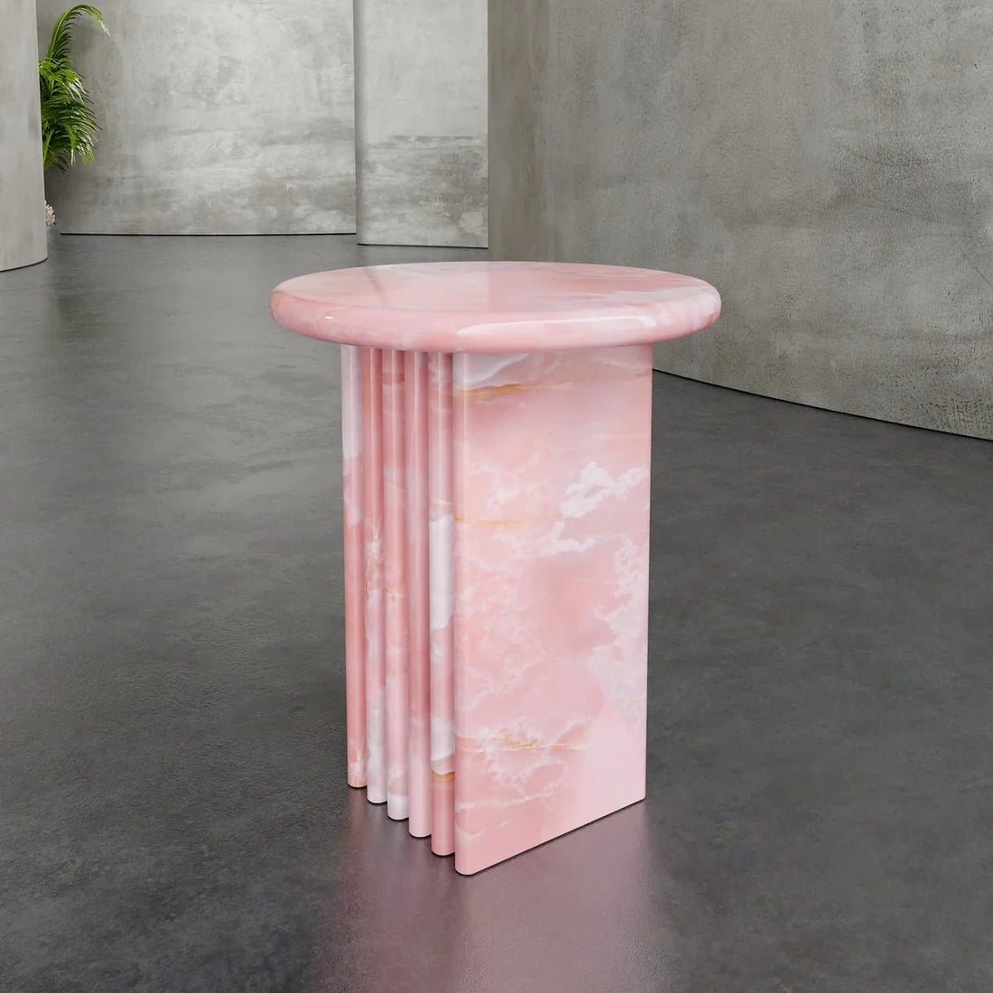 Pink Onyx Side Table - Elsa Home And Beauty
