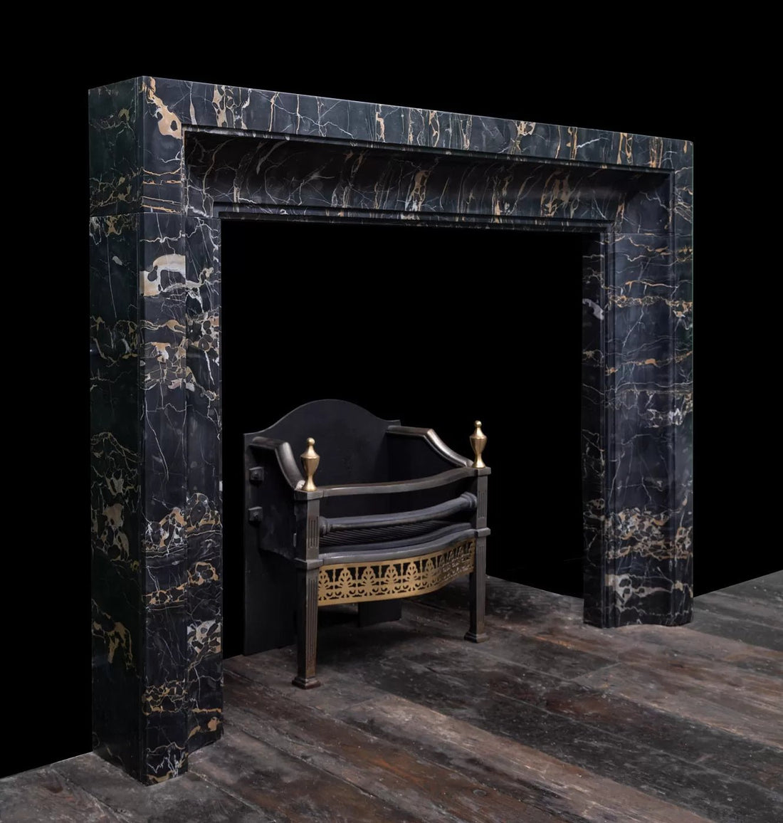 Portoro Black & Gold Marble Mantel - Elsa Home And Beauty