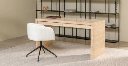 Travertine Modern Office Desk - Elsa Home And Beauty