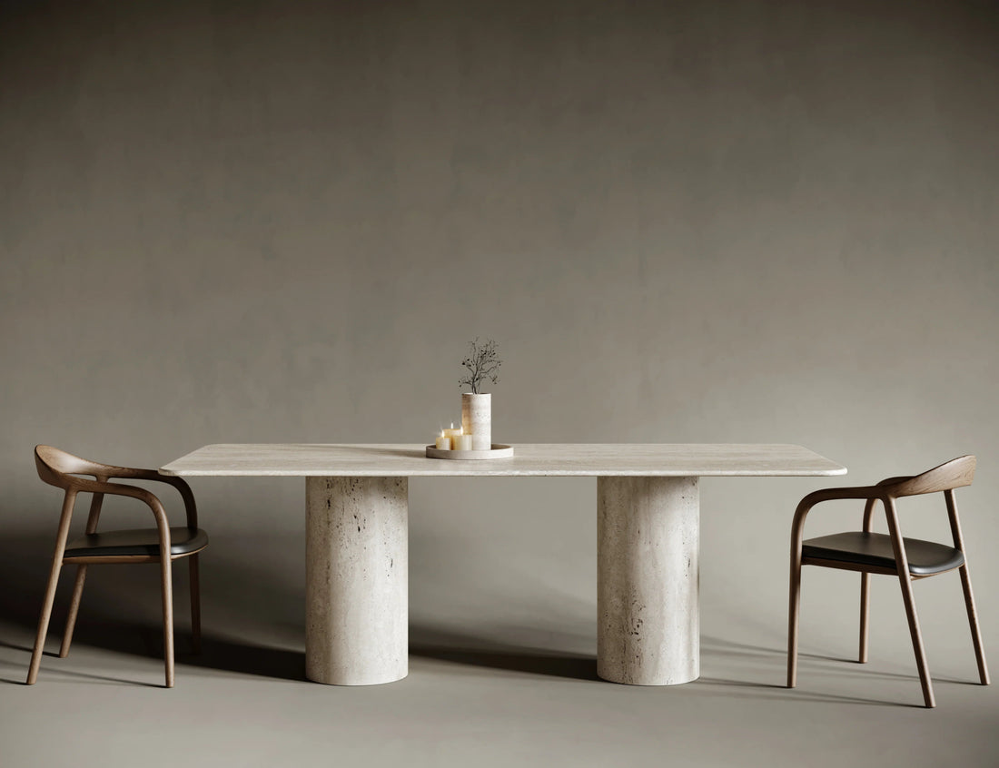Travertine Outdoor Dining Table - Elsa Home And Beauty