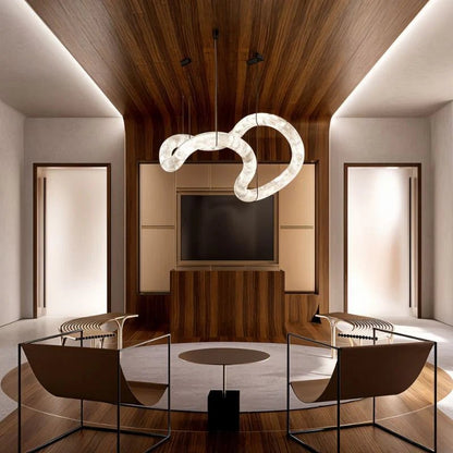 Wave Alabaster Pendant Light - Elsa Home And Beauty