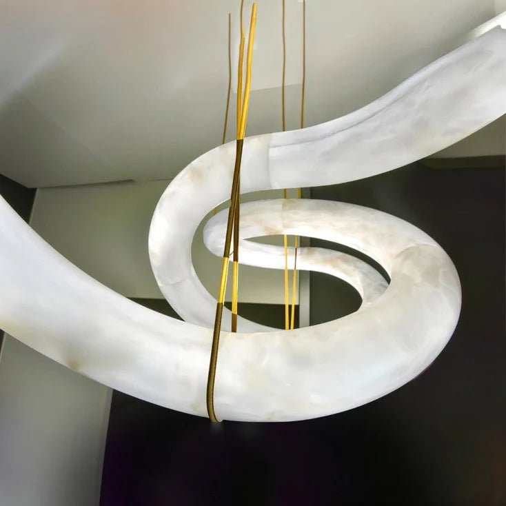 Wave Alabaster Pendant Light - Elsa Home And Beauty