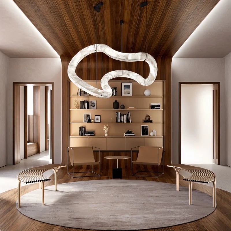 Wave Alabaster Pendant Light - Elsa Home And Beauty