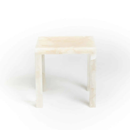White Onyx Teserra Side Table - Elsa Home And Beauty