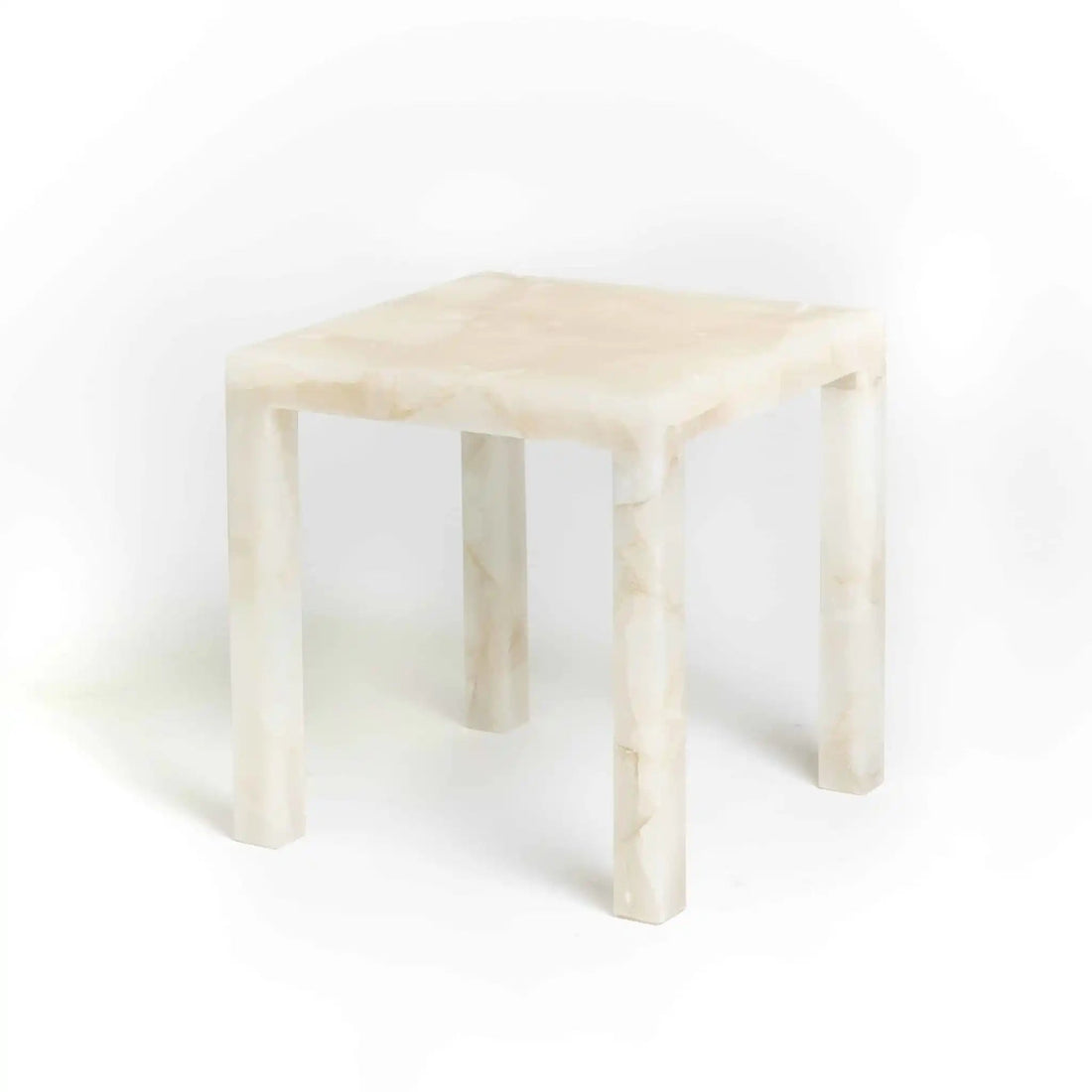 White Onyx Teserra Side Table - Elsa Home And Beauty