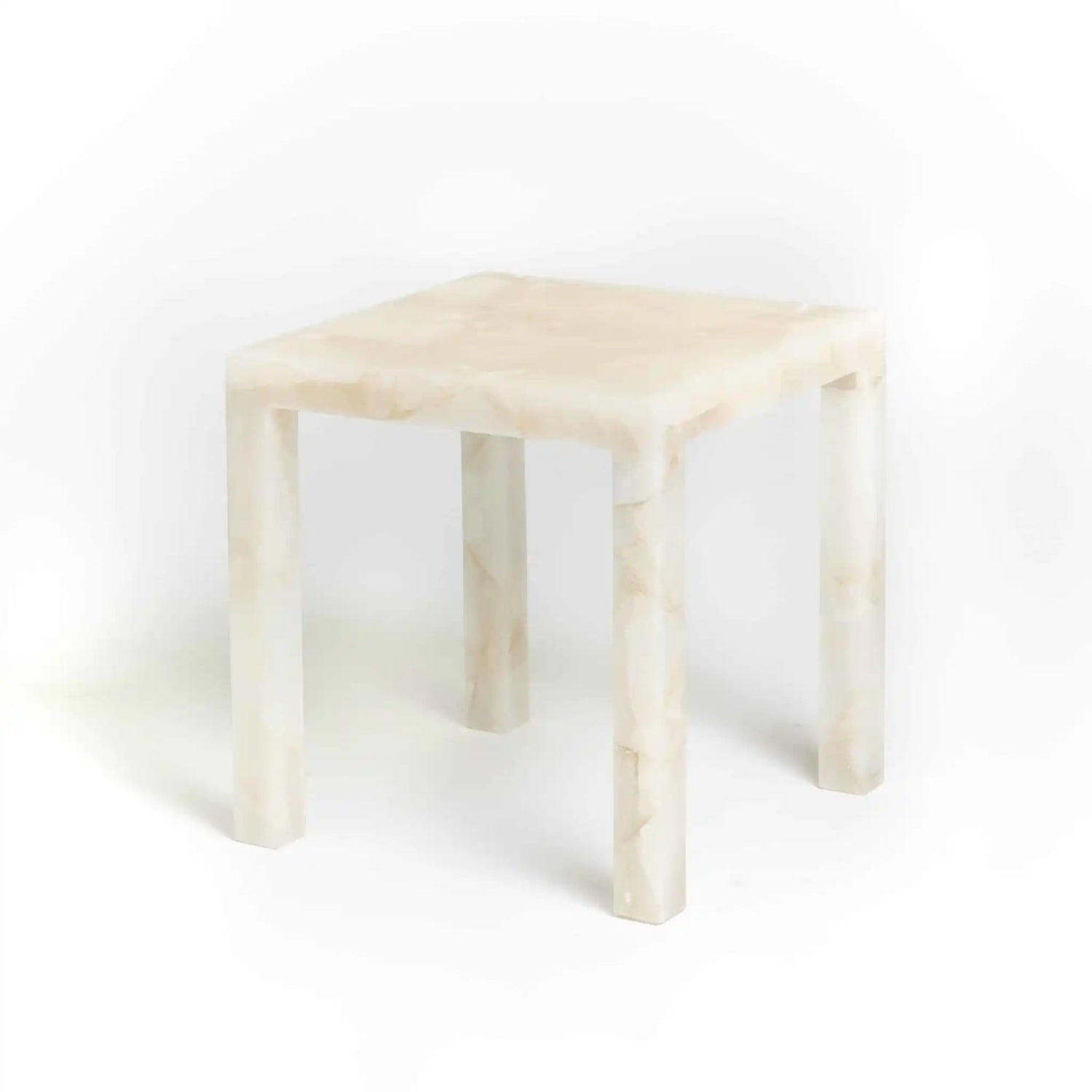 White Onyx Teserra Side Table - Elsa Home And Beauty