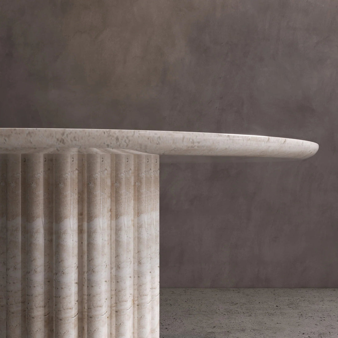 Travertine Round Dining Table