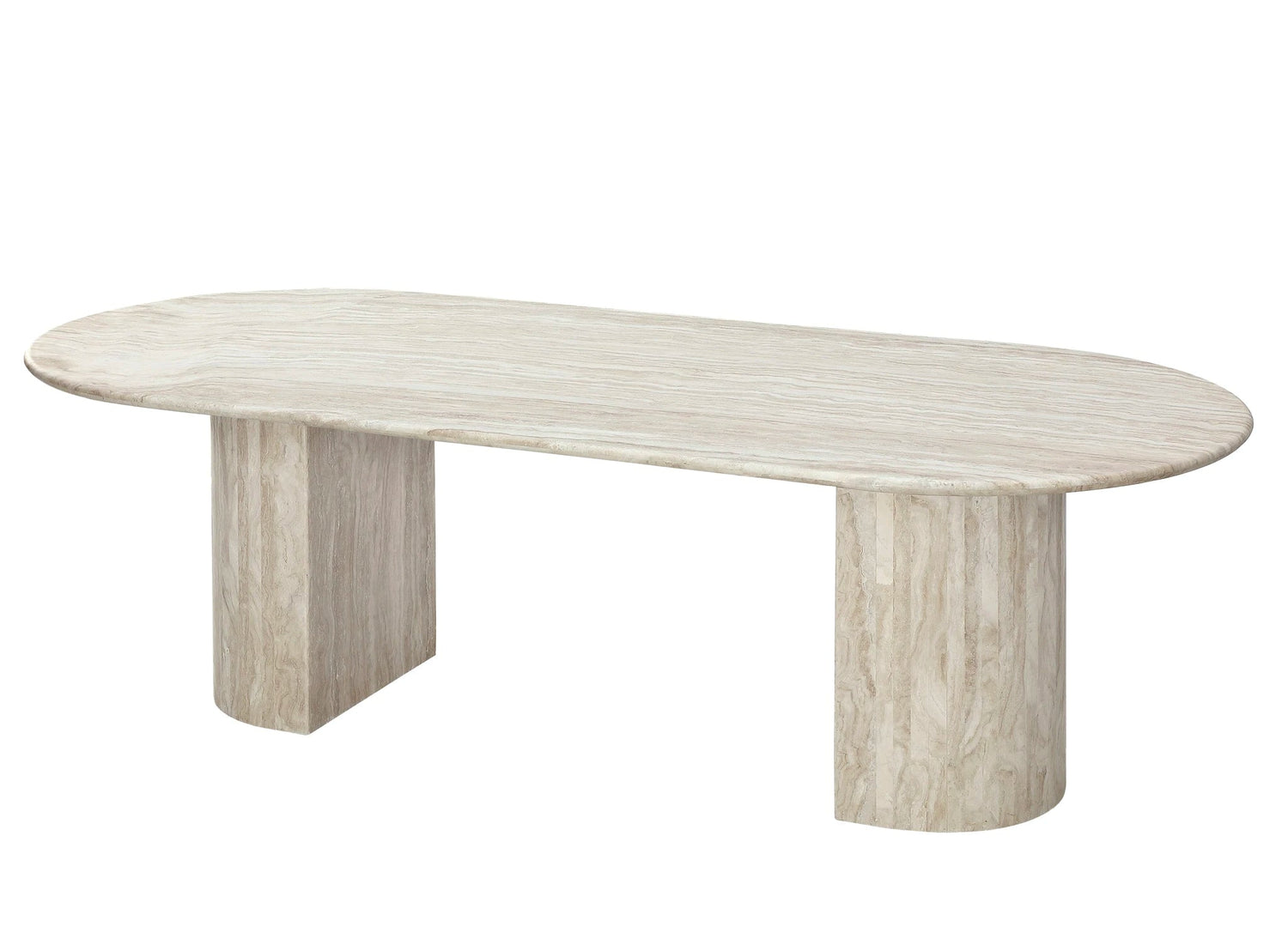 Travertine Oval Dining Table