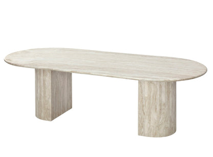 Travertine Oval Dining Table