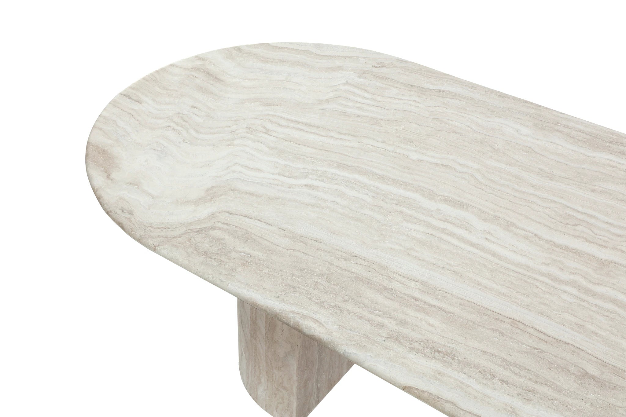 Travertine Oval Dining Table