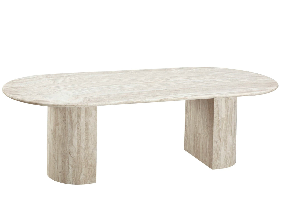 Travertine Oval Dining Table