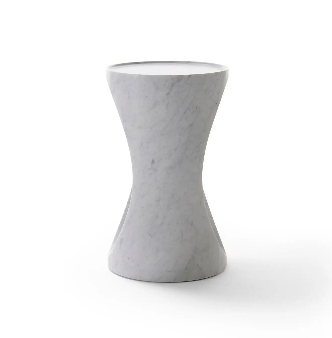 Atlas Sculptural Side Table in Carrara Marble - Elsa Home And Beauty