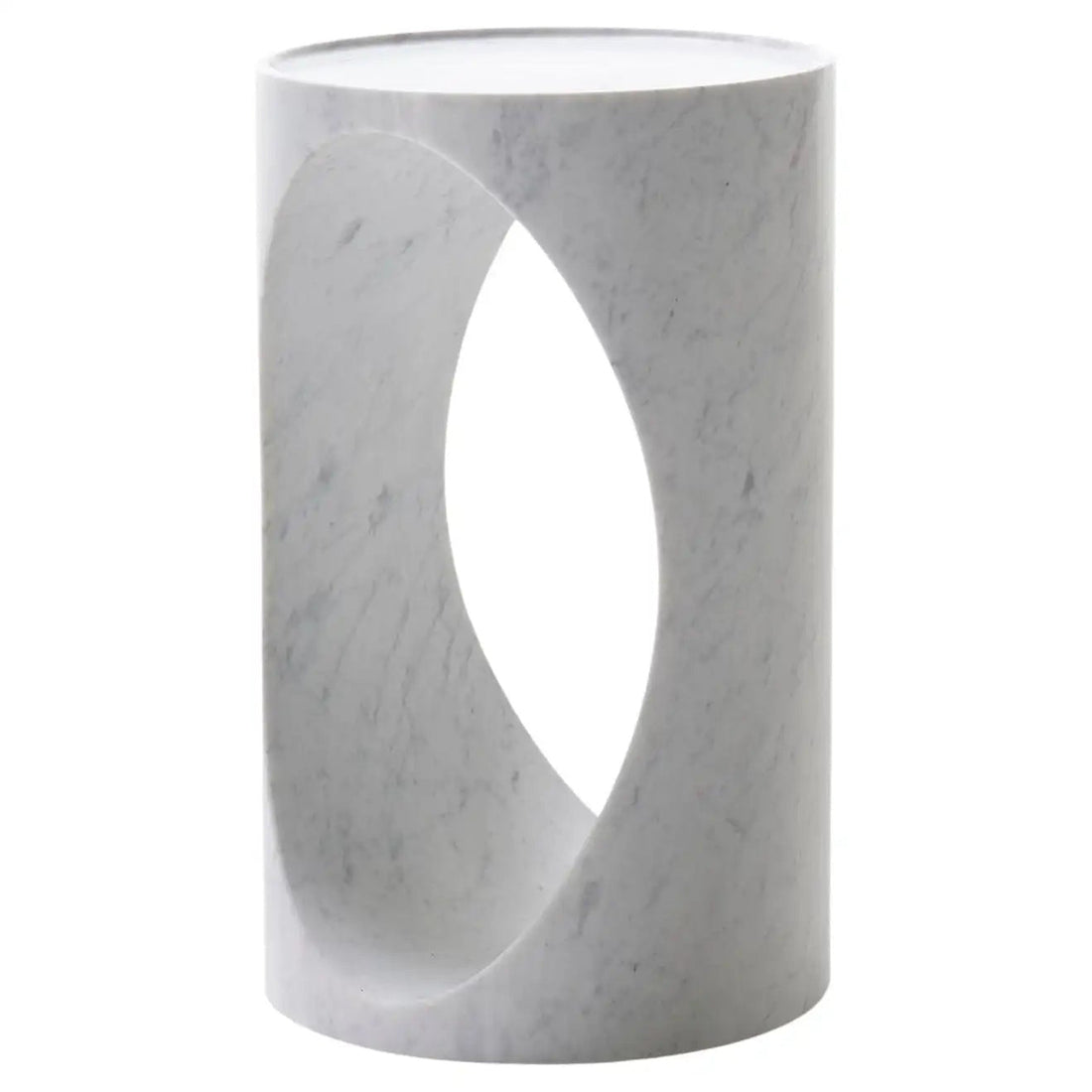 Atlas Sculptural Side Table in Carrara Marble - Elsa Home And Beauty