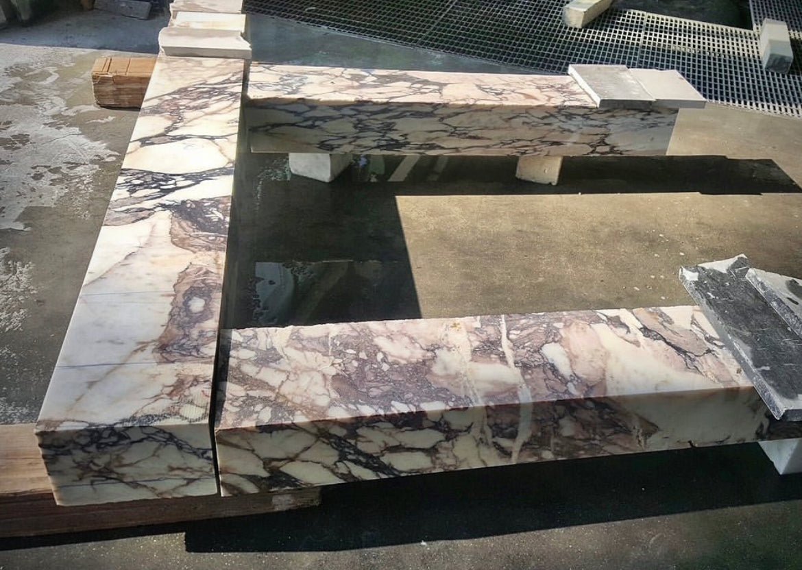 Calacatta Viola Modern Fireplace