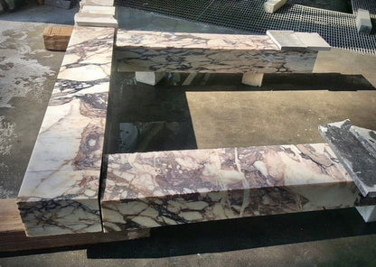 Calacatta Viola Modern Fireplace