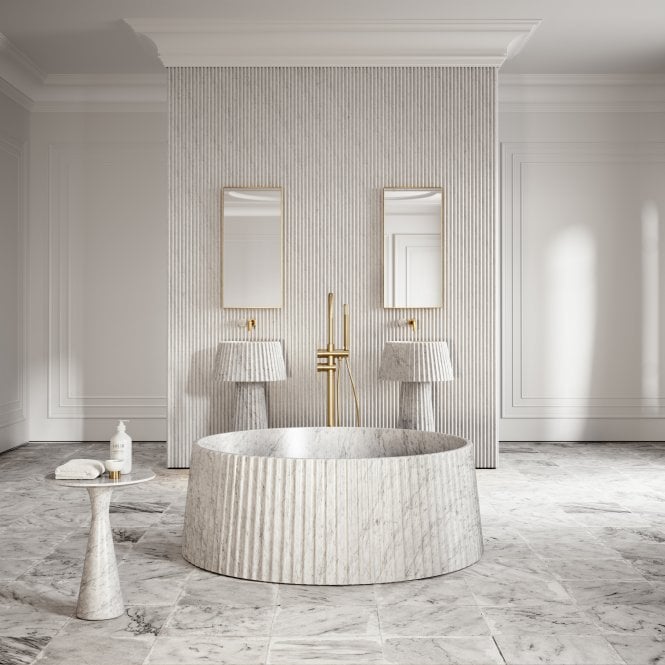Carrara Round Marble Bathtub - Elsa Home And Beauty