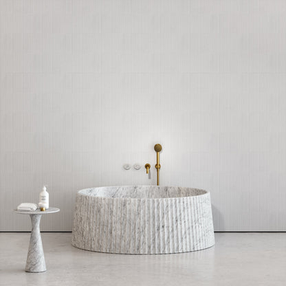 Carrara Round Marble Bathtub - Elsa Home And Beauty