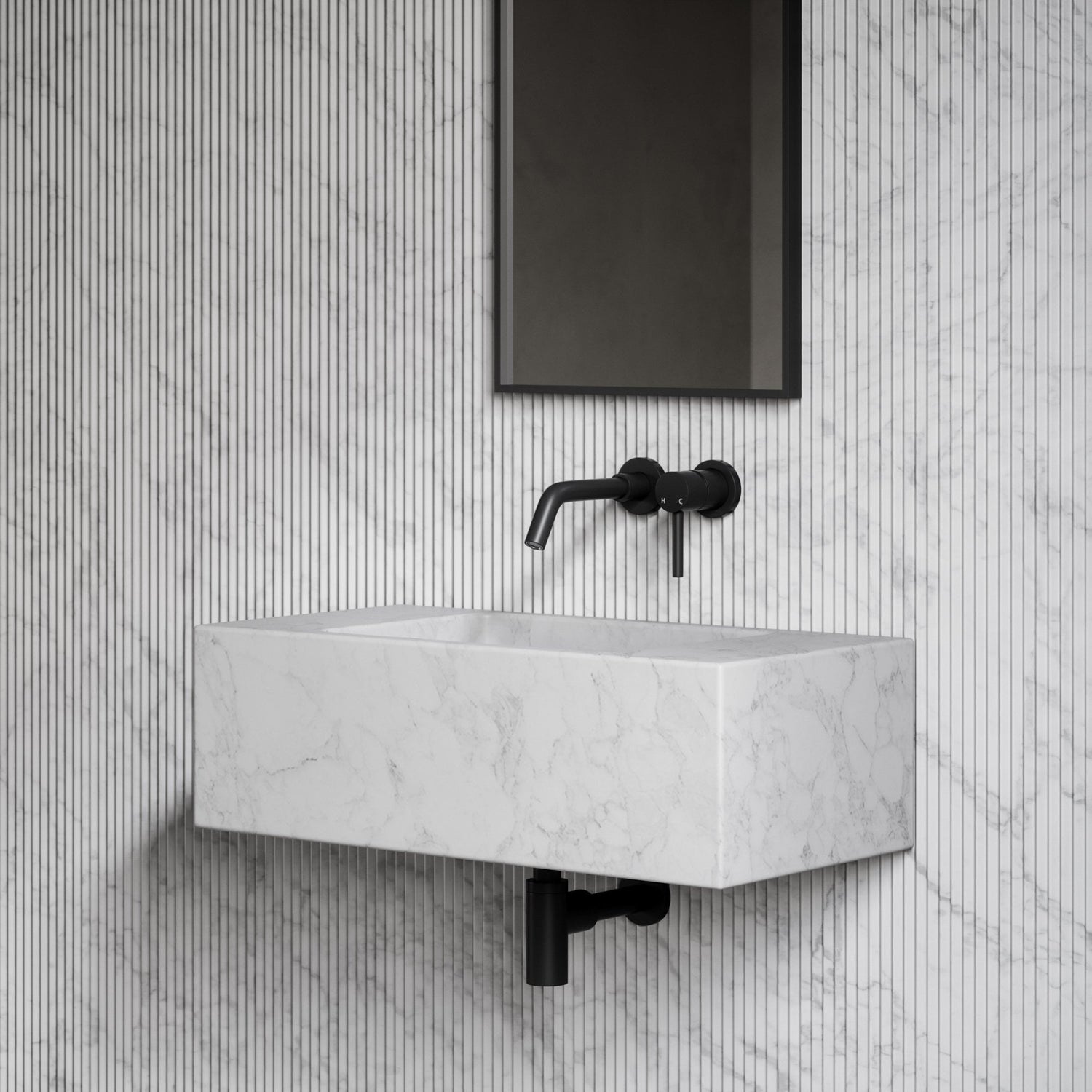 Carrara Wall Mount Basin - Elsa Home And Beauty