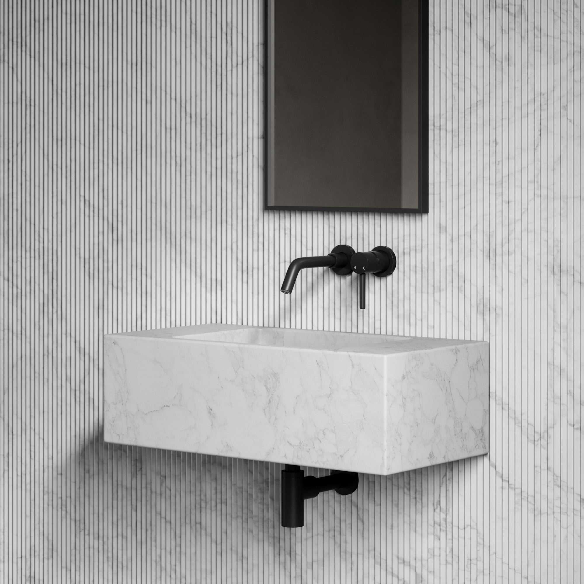 Carrara Wall Mount Basin - Elsa Home And Beauty