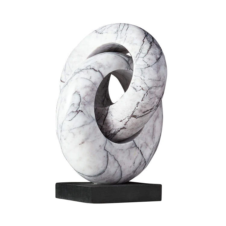 Twister marble sculpture, showcasing artful design &amp; craftsmanship. Elegant decor element for modern home or office.