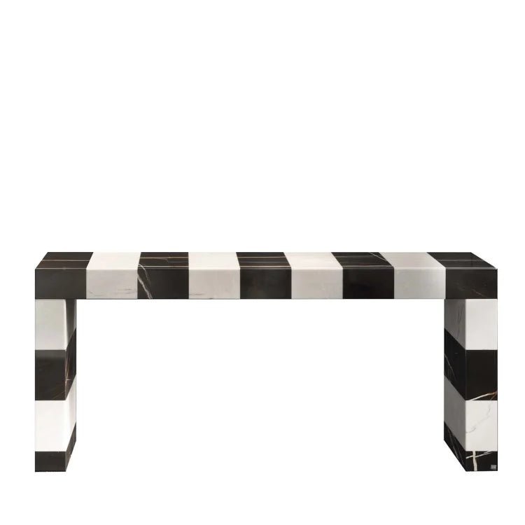 Black &amp; White Marble Console