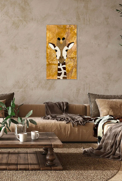 Giraffe Mosaic Marble Wall Art - Elsa Home And Beauty