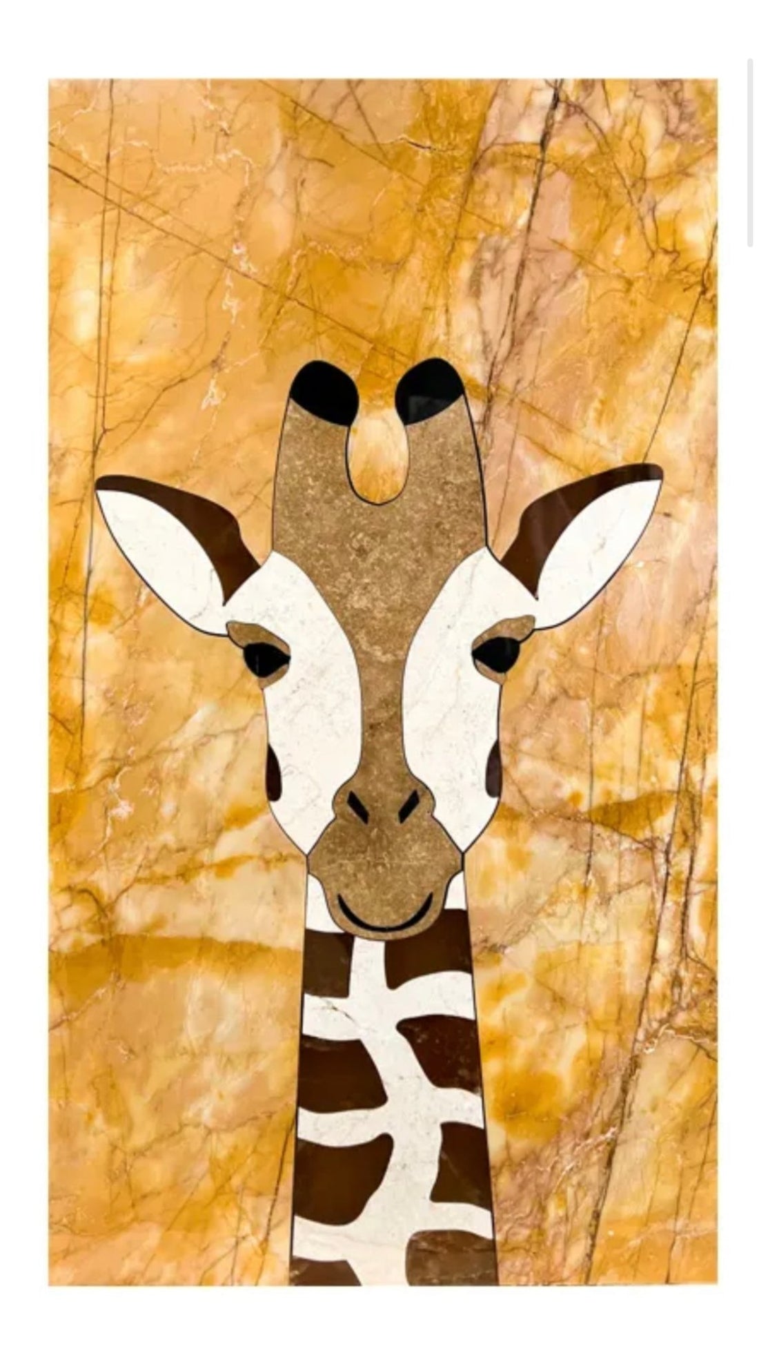 Giraffe Mosaic Marble Wall Art - Elsa Home And Beauty