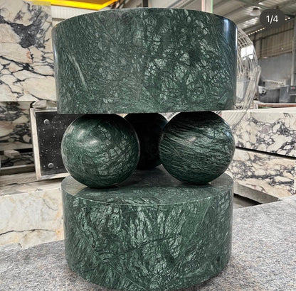 Green Round Marble Side Table