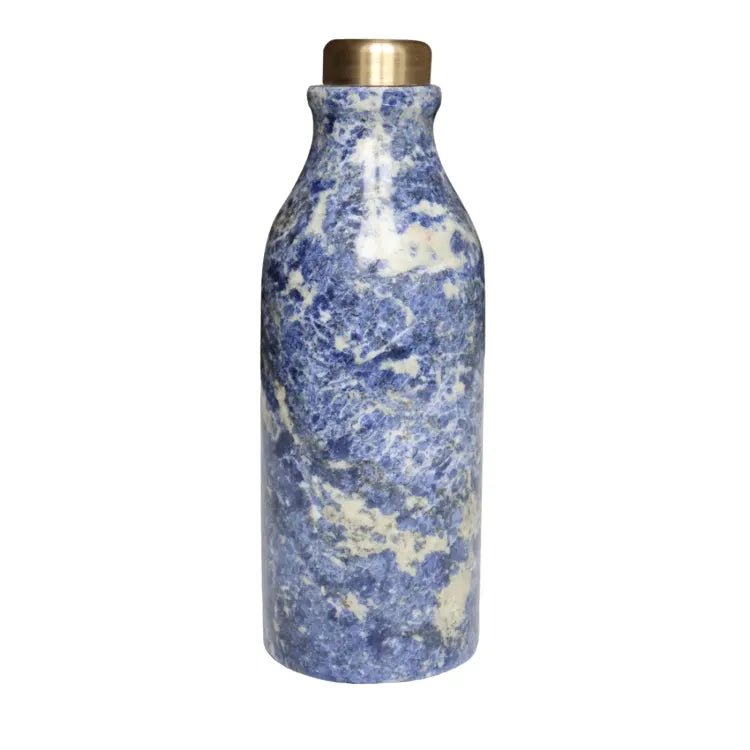 Lapis Blue Solid Marble Bottle - Elsa Home And Beauty