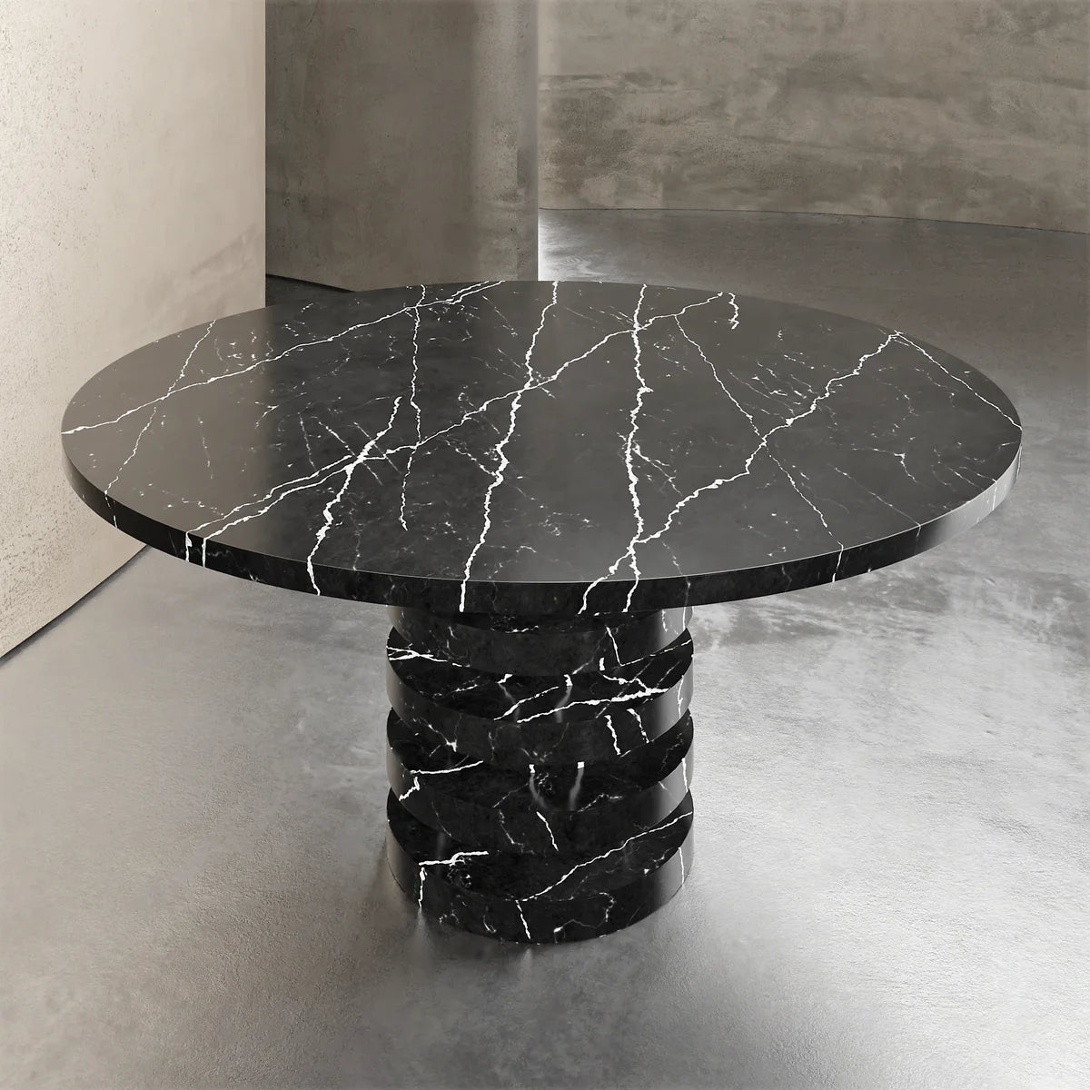Lucifer Black Marble Dining Table - Elsa Home And Beauty