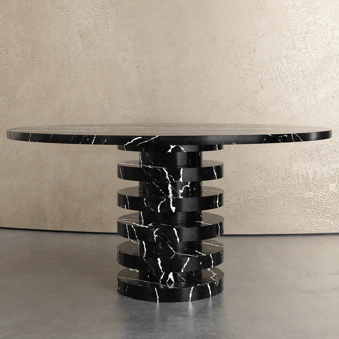 Lucifer Black Marble Dining Table - Elsa Home And Beauty