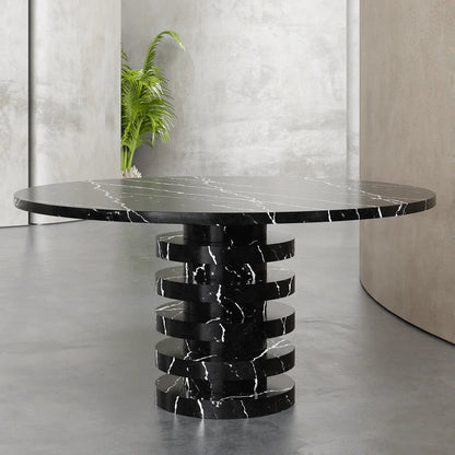 Lucifer Black Marble Dining Table - Elsa Home And Beauty