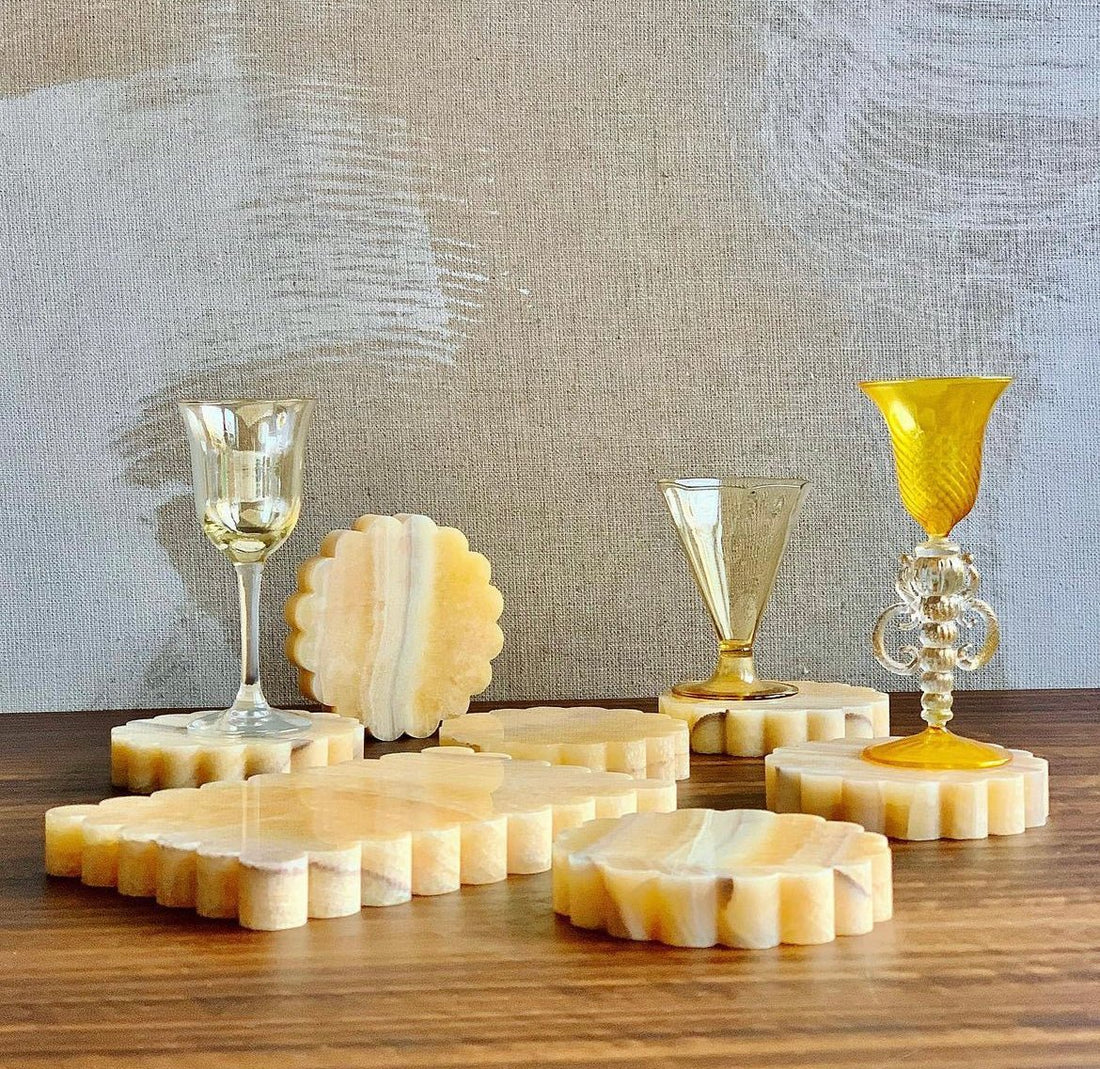 Marble Flower Shaped Coaster - Elsa Home And Beauty