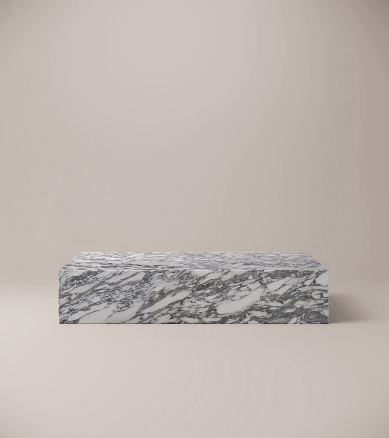 Slab Rectangular Statuario Marble Plinth Coffee Table — 1500x900mm solid stone block
