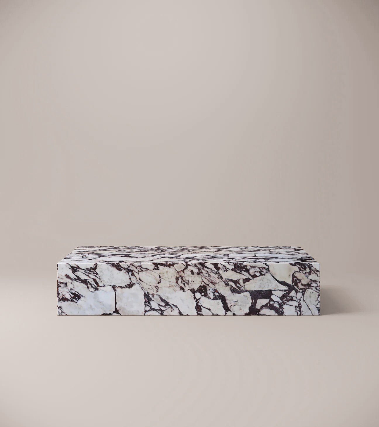 Slab Rectangular Calacatta Viola Marble Plinth Coffee Table — 1500x900mm solid stone block