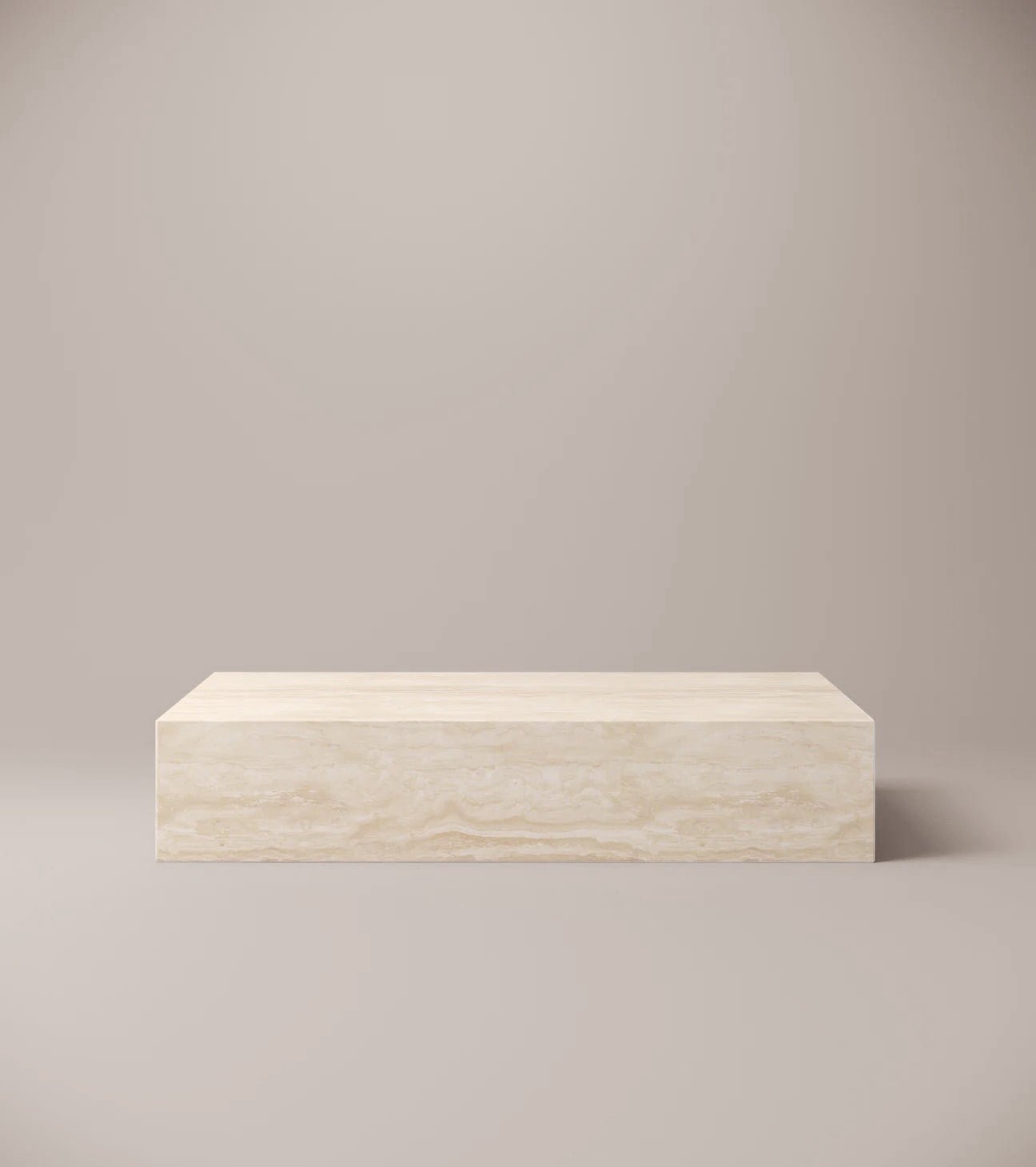 Slab Rectangular Travertine Navona Plinth Coffee Table — 1500x900mm solid stone block