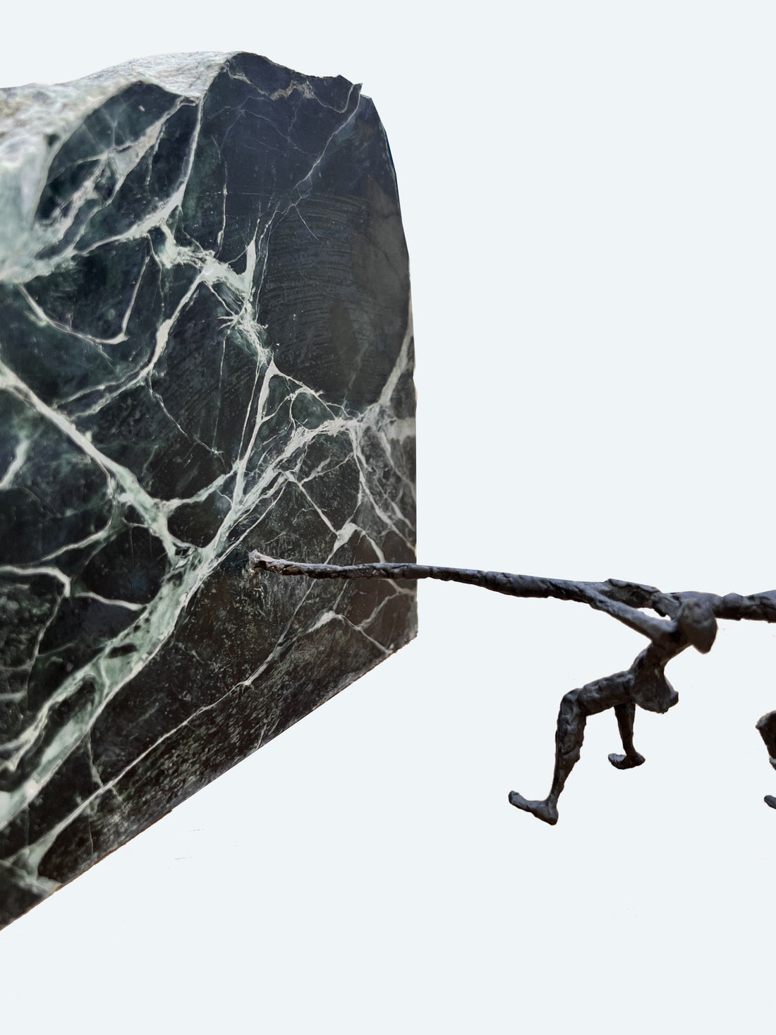 Men Pulling Rock Sculpture - Elsa Home And Beauty