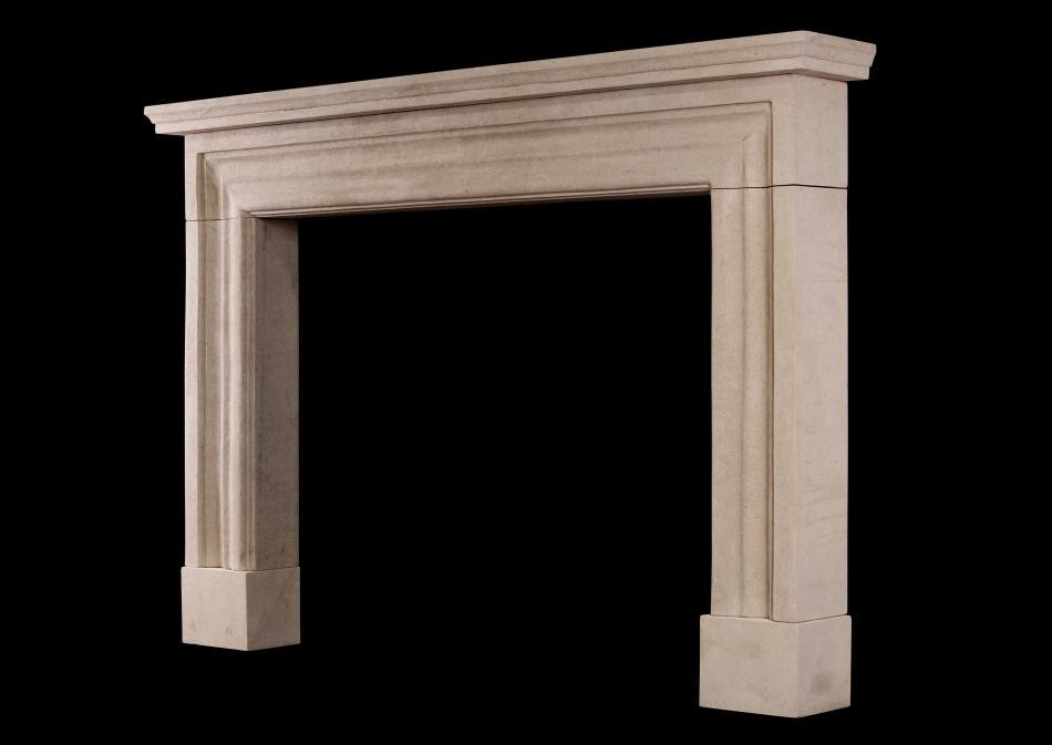 Modern limestone fireplace Mantle - Elsa Home And Beauty