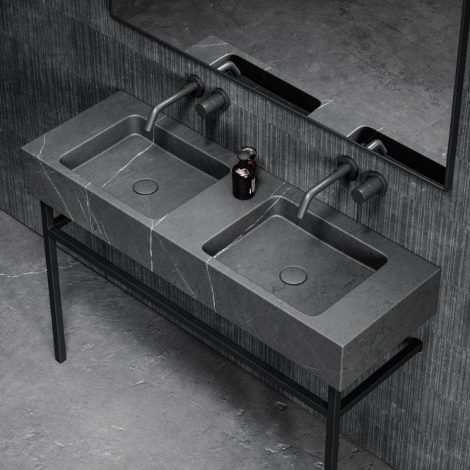 Nero Marquina Double Vanity Unit - Elsa Home And Beauty