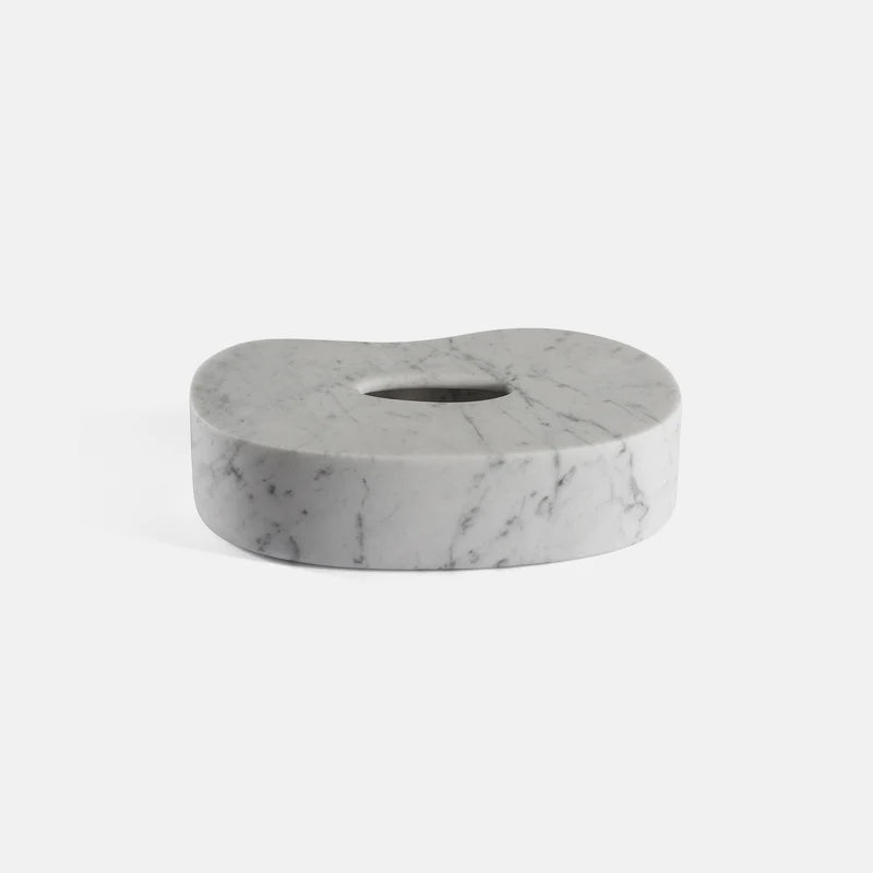 Nordic Marble Tissue Box in Carrara Marble - Elsa Home And Beauty